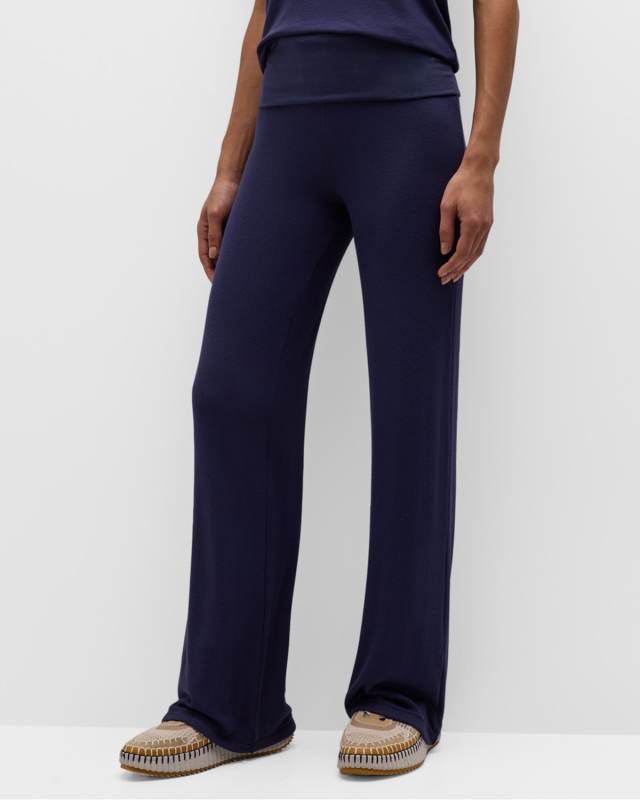Modal Rib Straight-Leg Pants