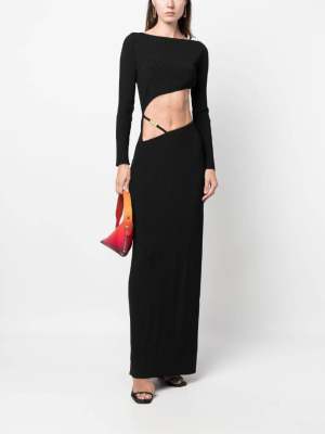GCDS asymmetric ribbed-knit dress