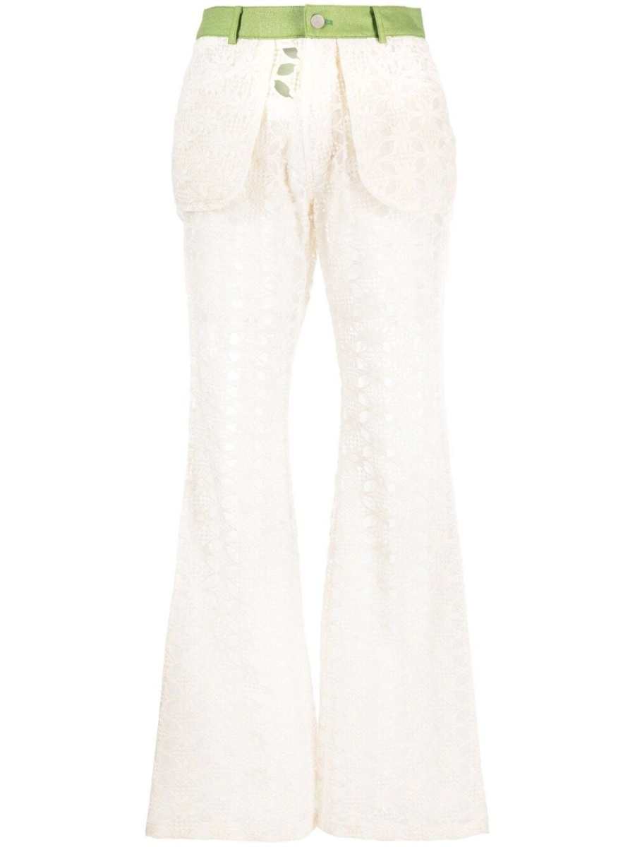 panelled flared trousers