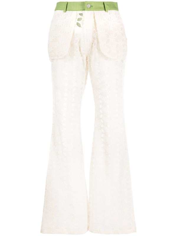 panelled flared trousers