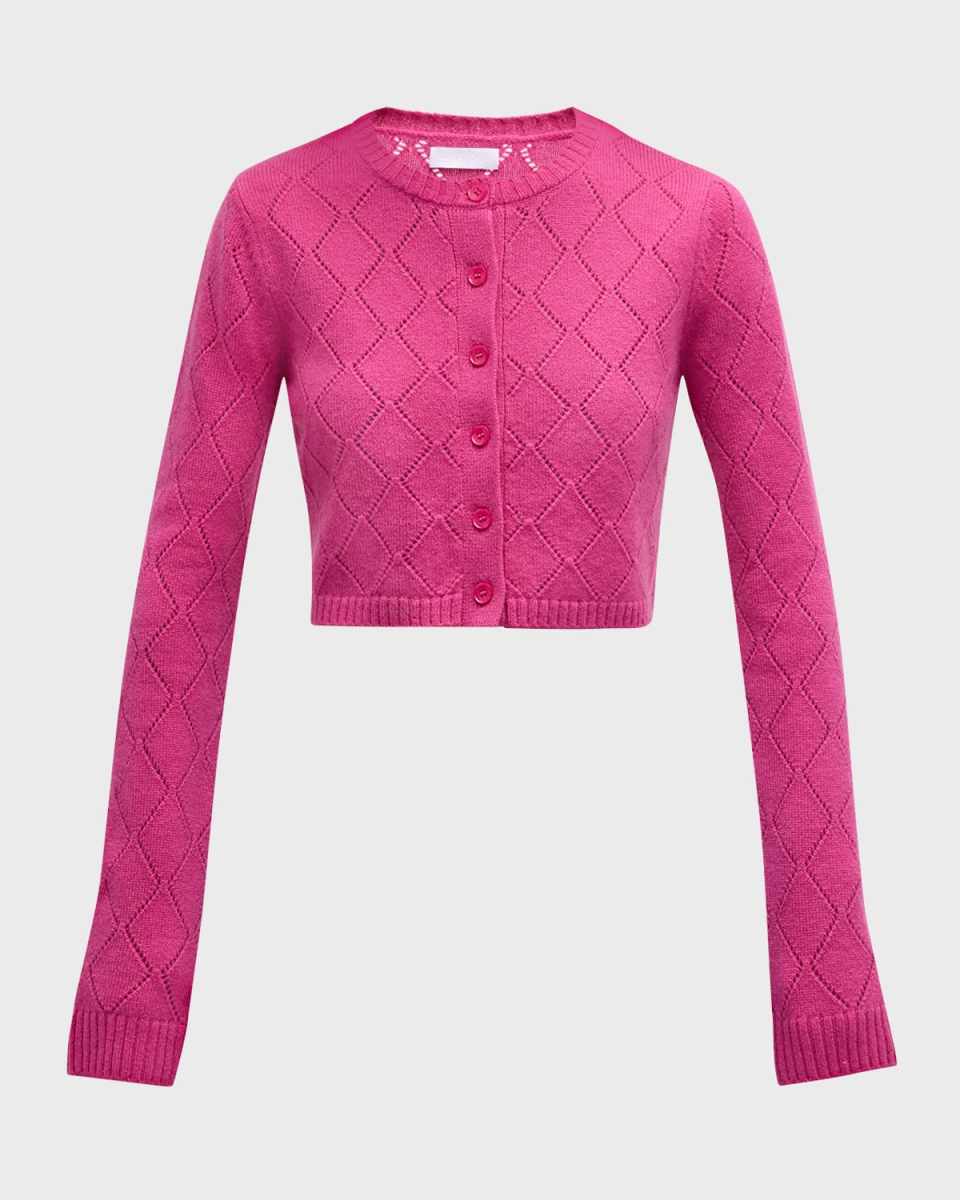 Marilyn Diamond Pattern Cashmere Cardigan