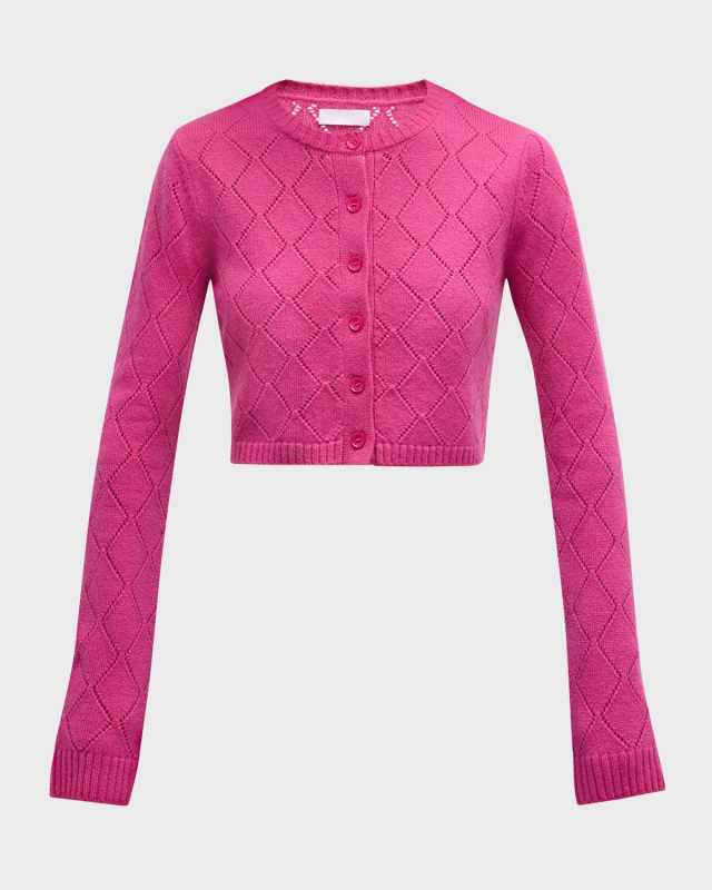 Marilyn Diamond Pattern Cashmere Cardigan