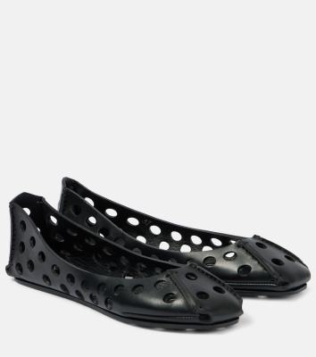 ALAIA Perfo leather ballet flats