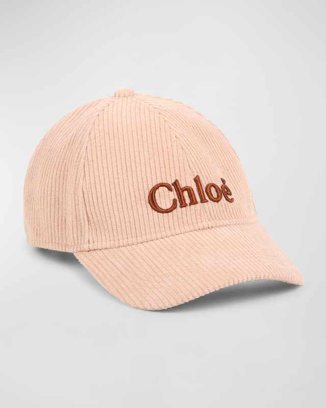 Girl's Corduroy Logo Baseball Cap