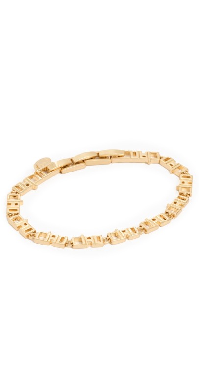 Clare V. Ciao Chain Bracelet Vintage Gold