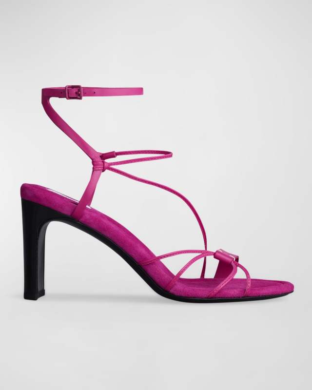 Vossen Strappy Leather Ankle-Strap Sandals