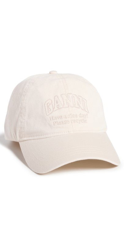 GANNI Cap Patch Hat Egret