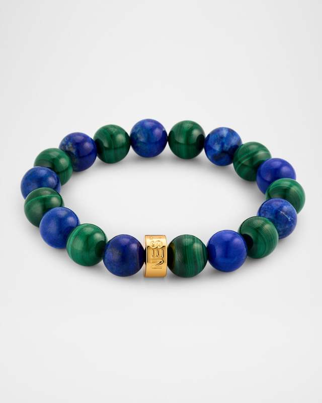 Lapis and Malachite Stretch Bracelet