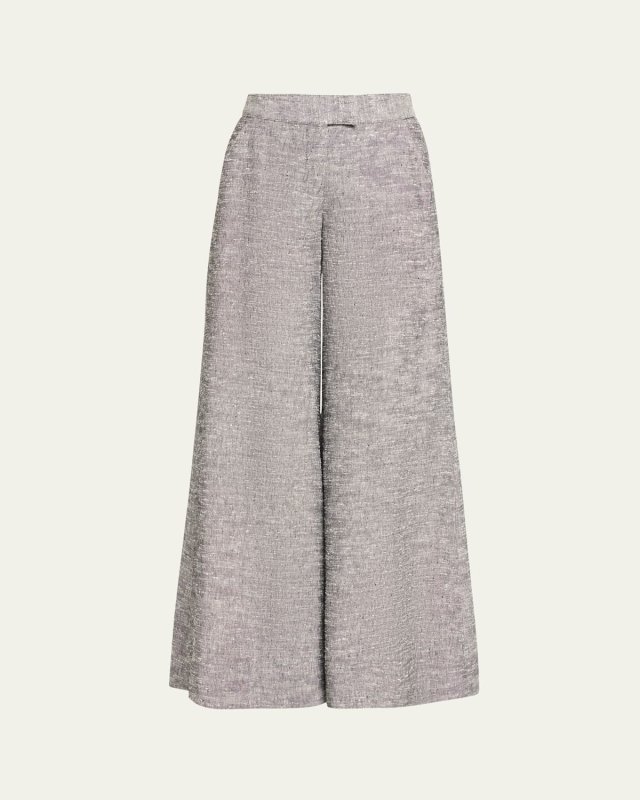 Shantung Low-Rise Wide-Leg Pants