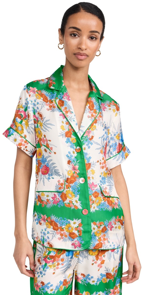 Cara Cara Portofino Top Bombay Bouquet Green