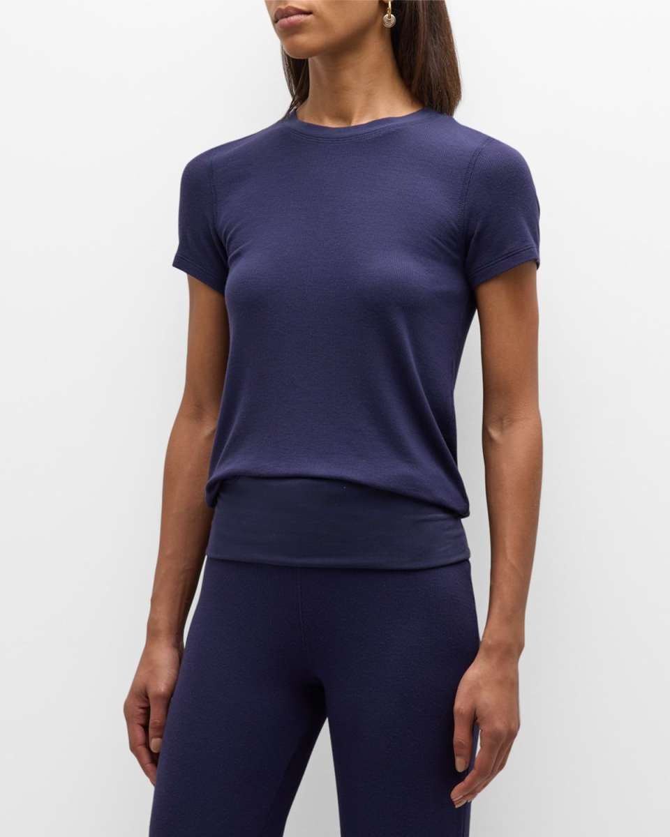 Modal Rib Short-Sleeve Crewneck Tee