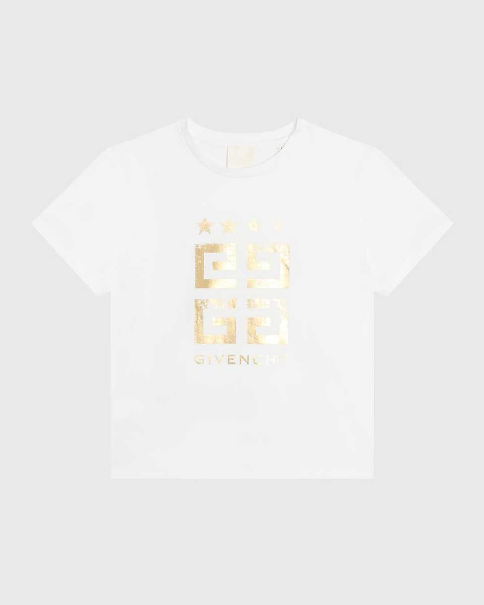 Girl's Metallic 4G Logo T-Shirt, Size 8-14