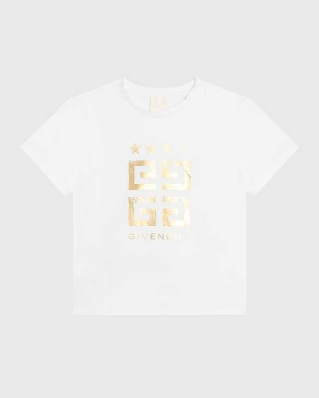 Girl's Metallic 4G Logo T-Shirt, Size 8-14