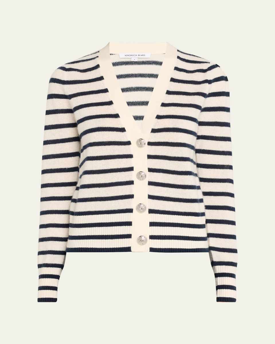 Solene Stripe Cashmere Cardigan