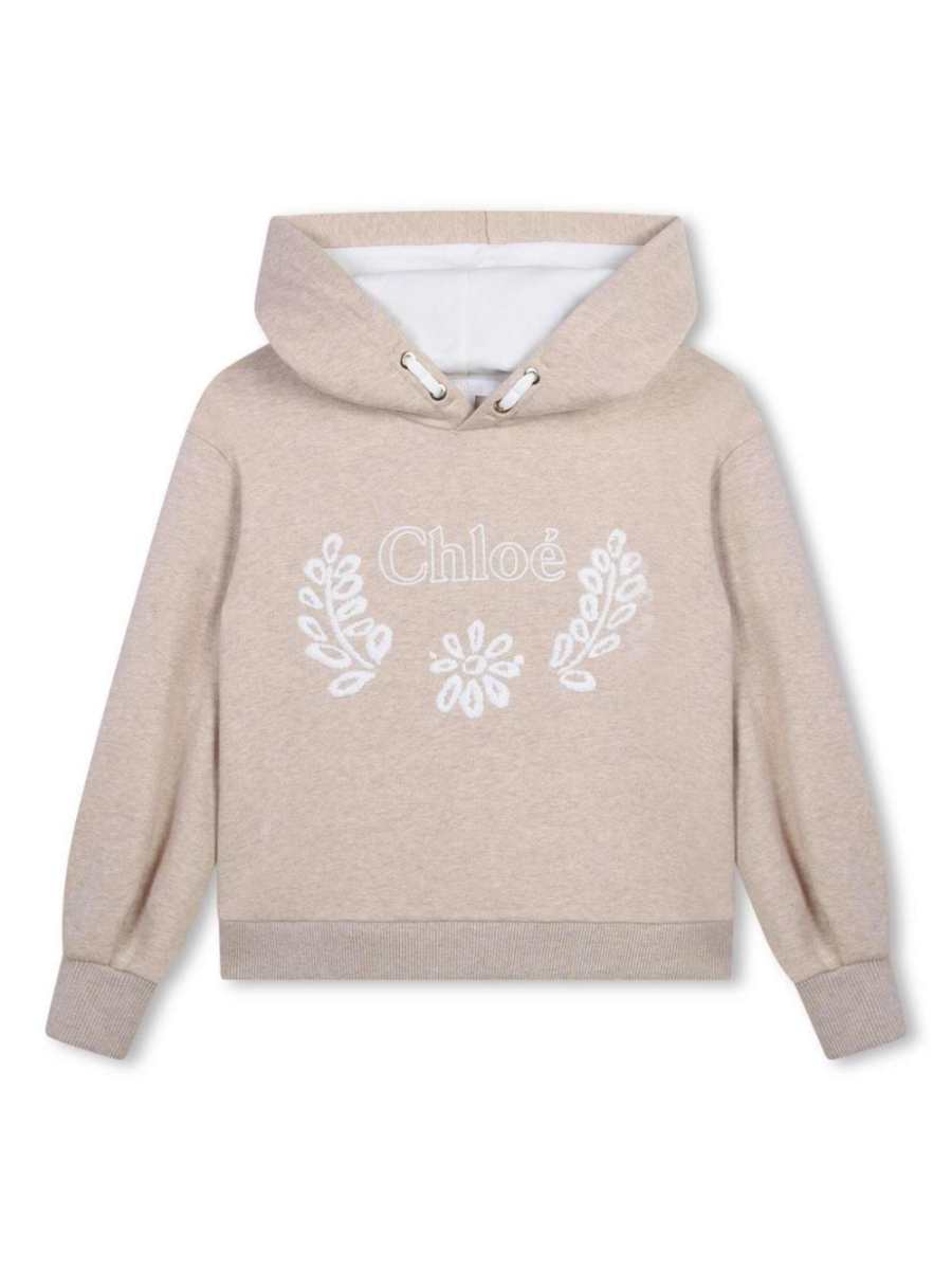 embroidered-logo cotton hoodie