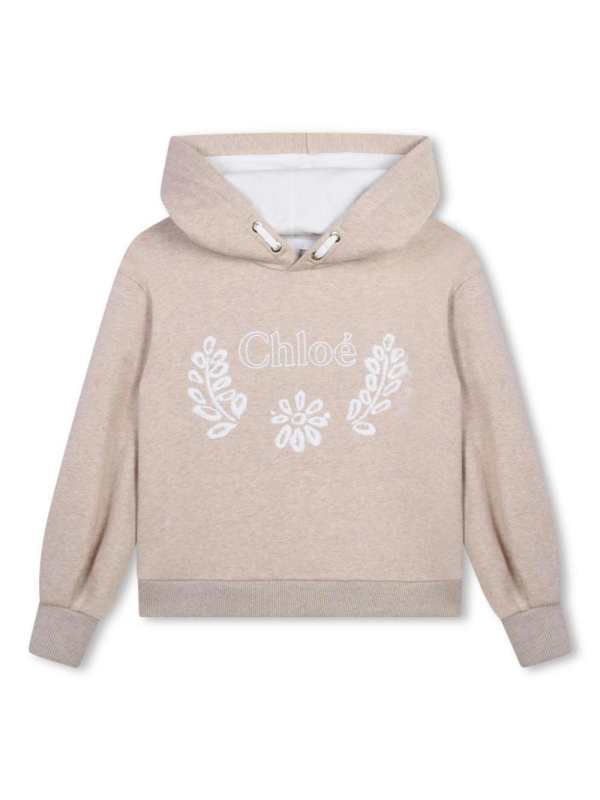 embroidered-logo cotton hoodie