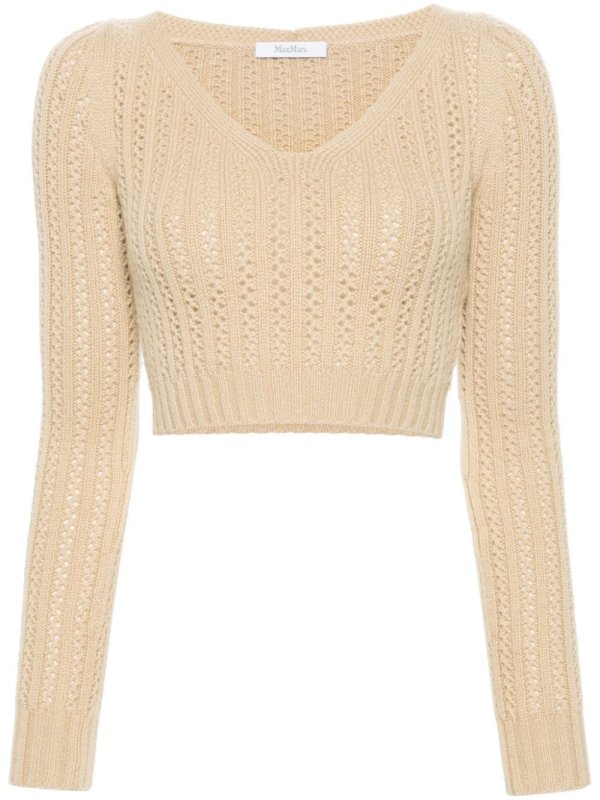 cropped open-knit jumper