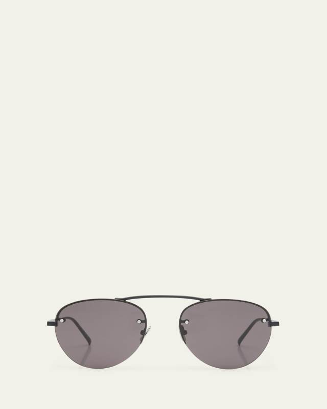 Curved Zinc Alloy Aviator Sunglasses