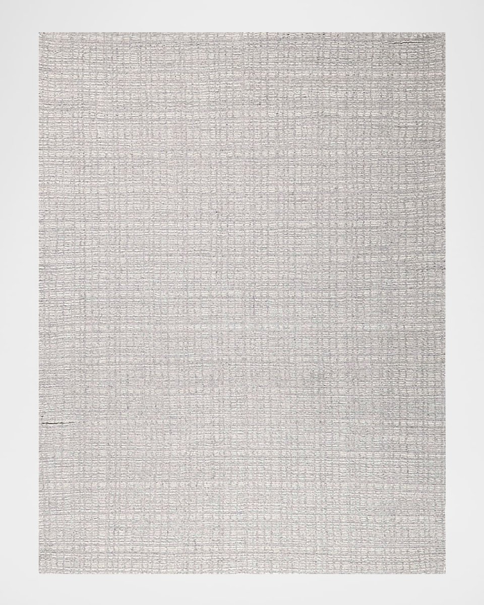 Alpine Hand-Loomed Silver & Ivory Rug, 12' x 15'