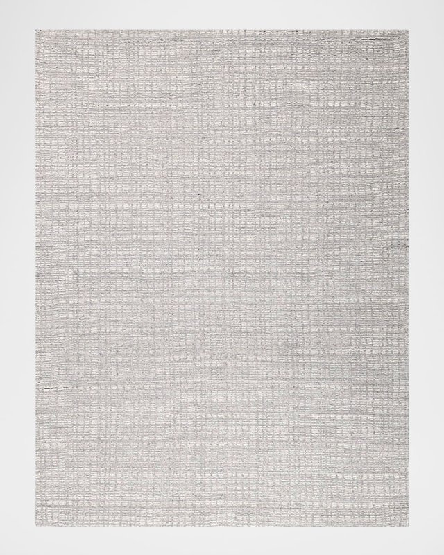 Alpine Hand-Loomed Silver & Ivory Rug, 12' x 15'