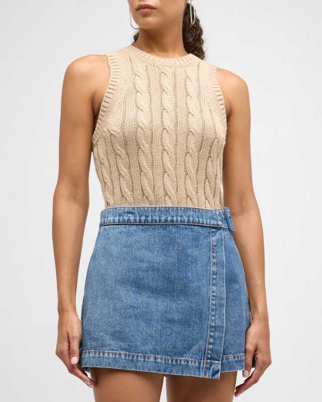 Jerrel Cable-Knit Tank Top