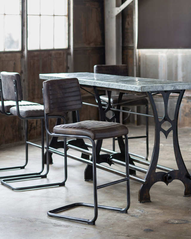 Dylan Leather Bar Stool 30", Set of 2
