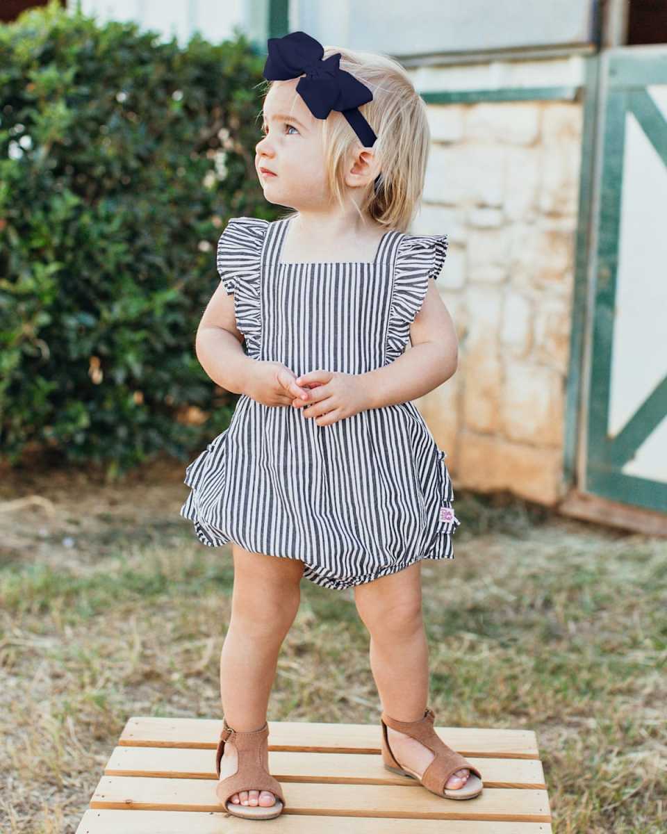 Girl's Shimmer Two-Piece Swimsuit and Bow Set, Size 3M-8