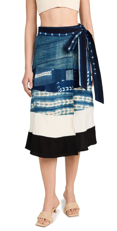 Studio 189 Patchwork Indigo Prairie Skirt Indigo