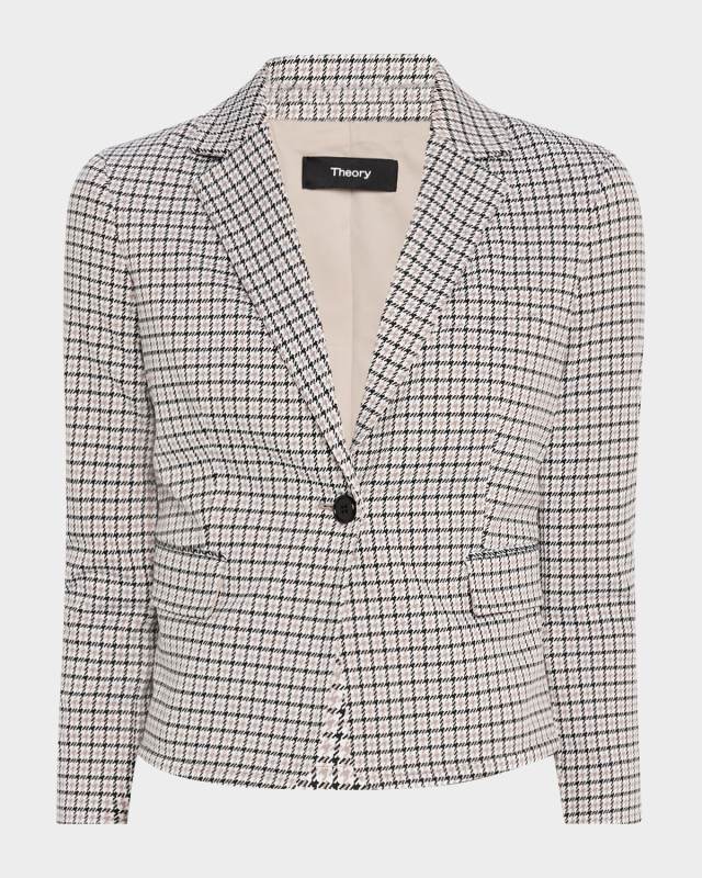 Micro Houndstooth Stretch Blazer
