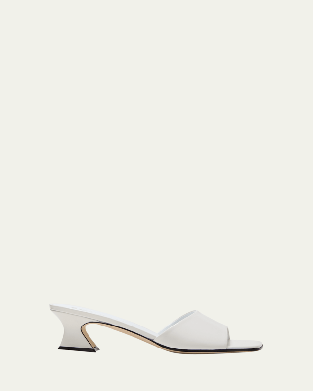 Iridescent Block-Heel Mule Sandals