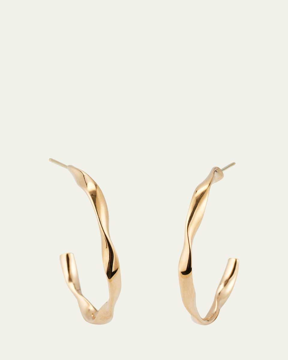 14k Yellow Gold Twisted Hoop Earrings