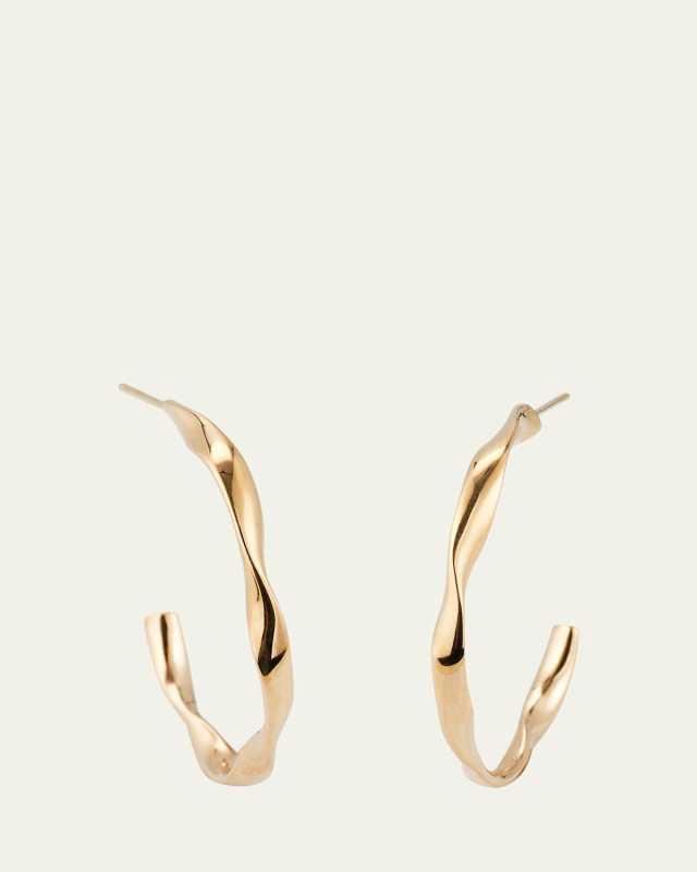 14k Yellow Gold Twisted Hoop Earrings