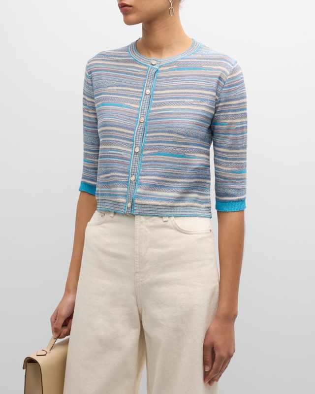 Lodola3 Striped Button-Down Sweater