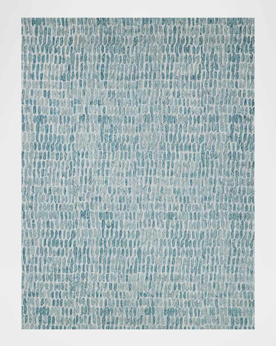 Ink Blot Hand-Tufted Turquoise Rug, 5' x 8'