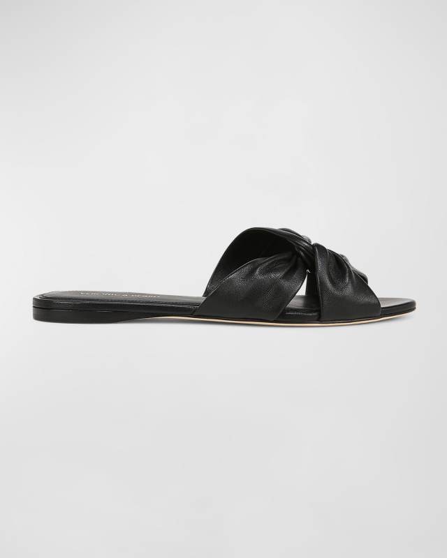 Seraphina Twisted Leather Slide Sandals