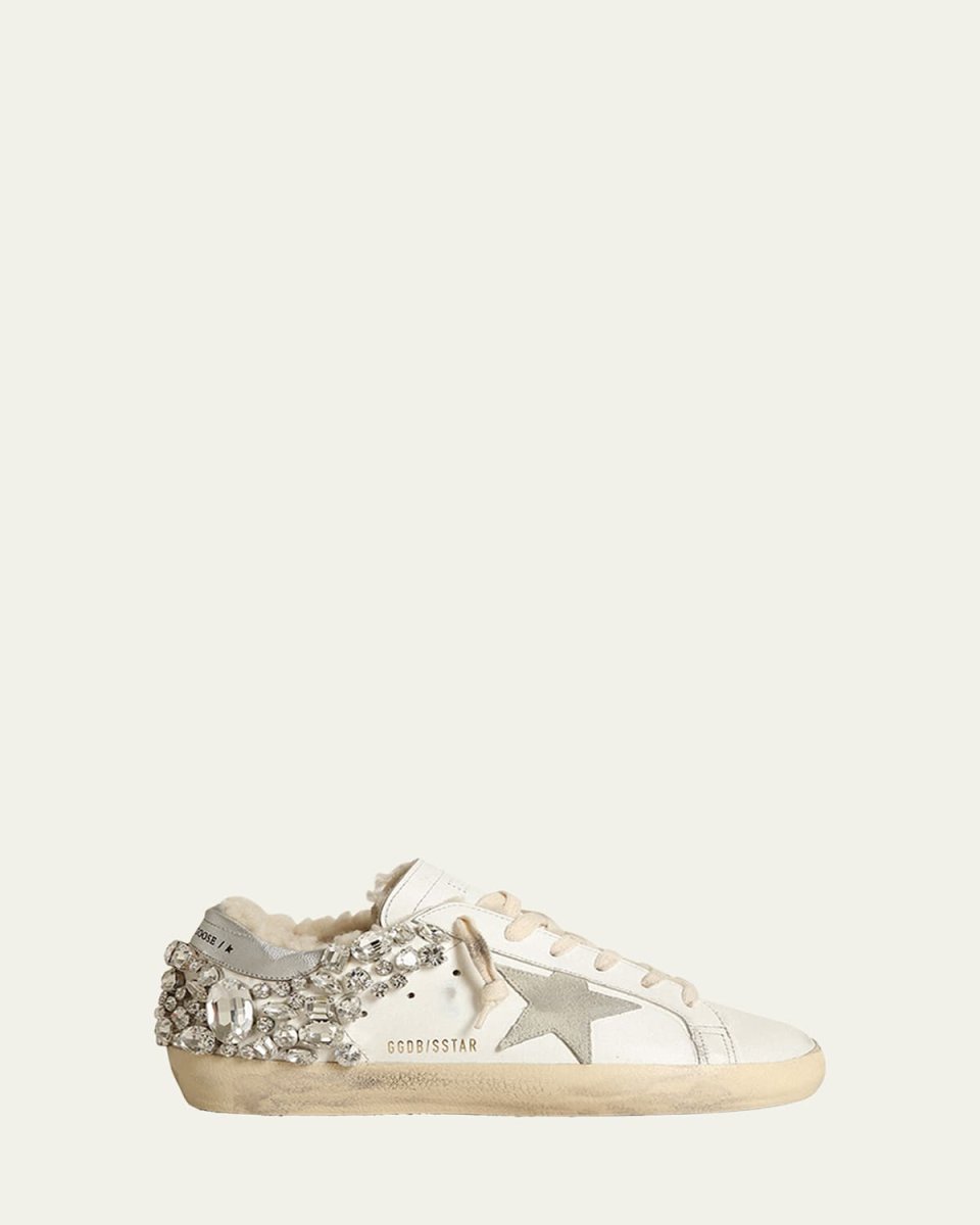 Superstar Crystal Shearling Low-Top Sneakers