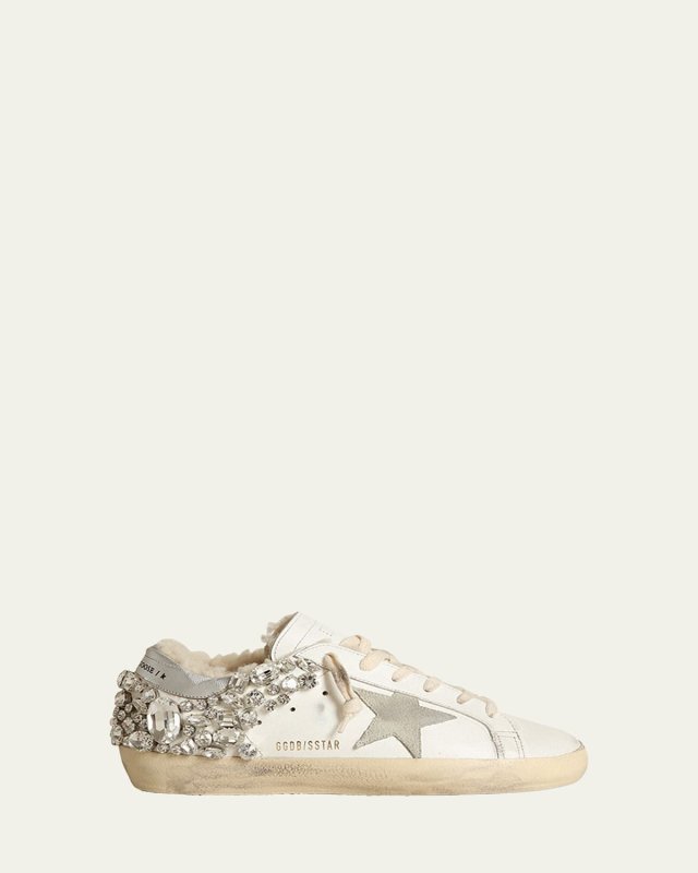 Superstar Crystal Shearling Low-Top Sneakers