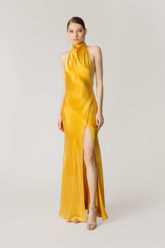 Penelope Backless Satin Gown