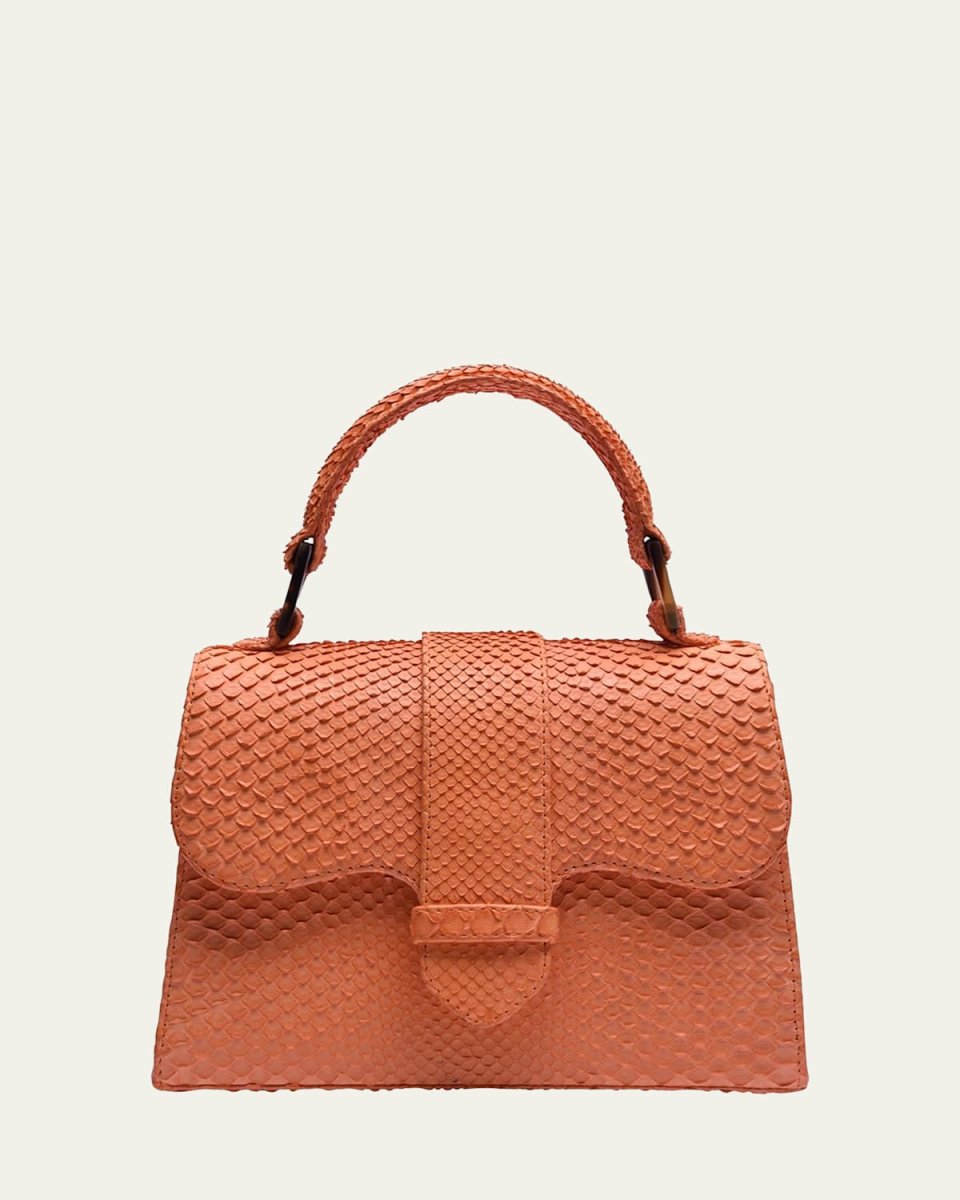 La Marguerite Mini Python Top-Handle Bag