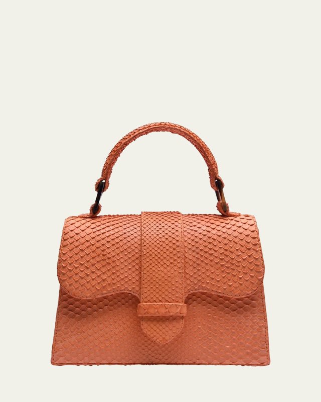 La Marguerite Mini Python Top-Handle Bag