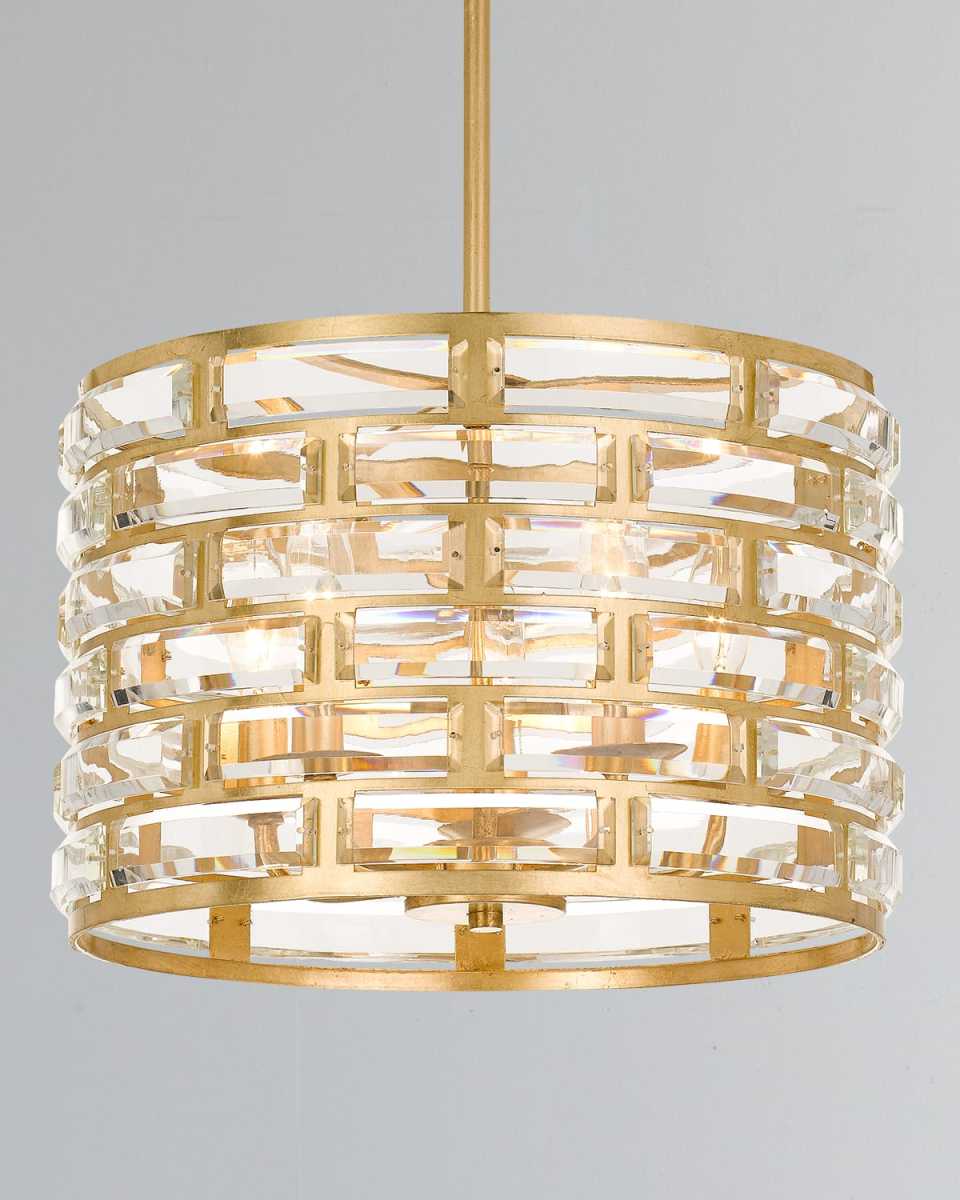 Meridian 5-Light Antiqued Gold Chandelier