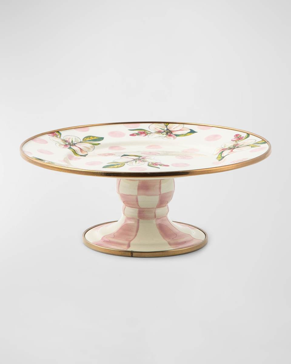 Wildflowers Enamel Mini Pedestal Platter Pink