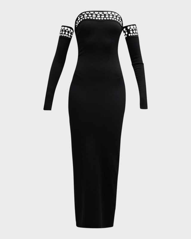 Vienne Strapless Long Dress with Removable Sleeves