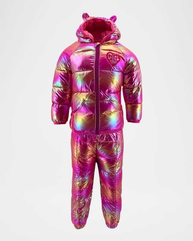 Girl's Rainbow Metallic Two-Piece Snow Set, Size 2-