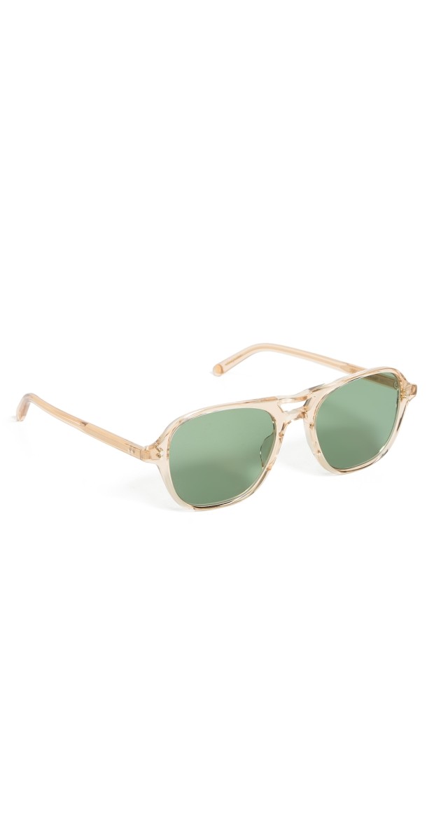 GARRETT LEIGHT Doc Sunglasses Champagne/Emerald