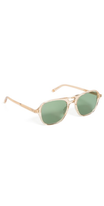 GARRETT LEIGHT Doc Sunglasses Champagne/Emerald