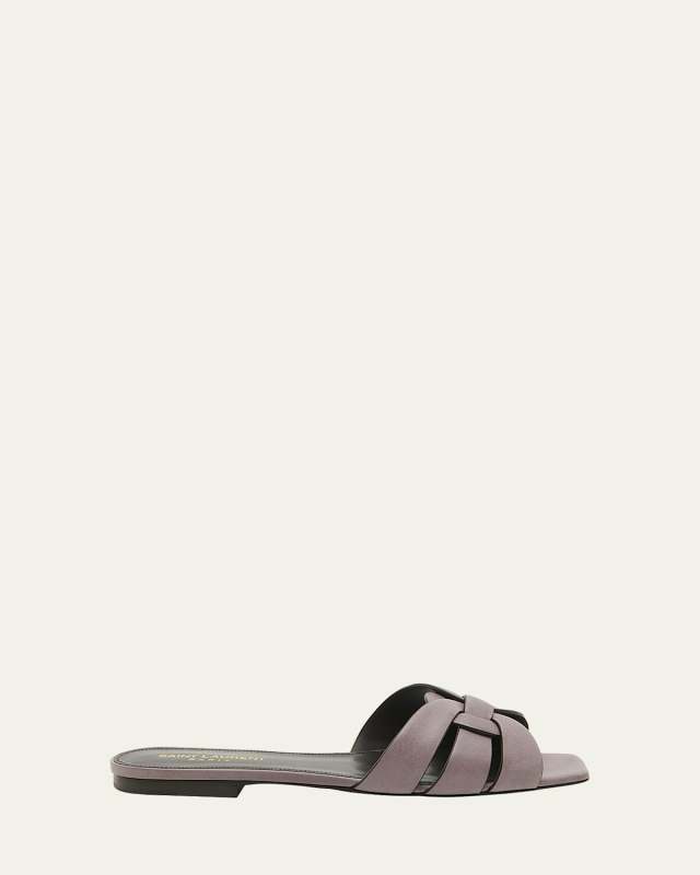 Nu Pieds Woven Suede Flat Sandals
