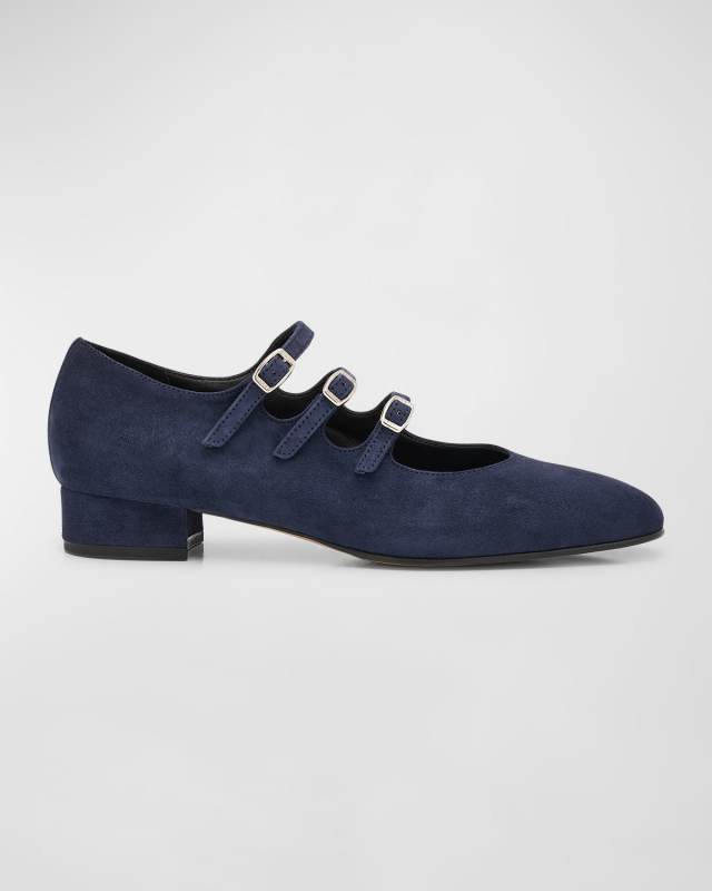 Ariana Suede Mary Jane Ballerina Pumps