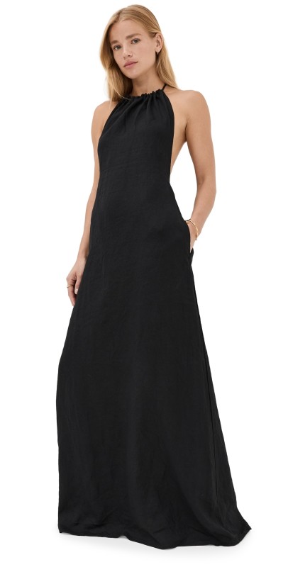 Nili Lotan Lelia Halterneck Dress Black