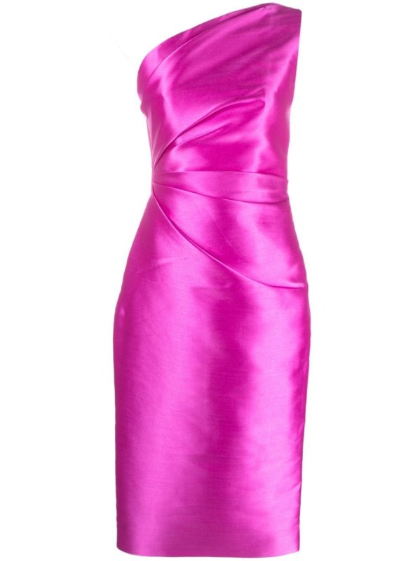 Orla satin one-shoulder midi dress